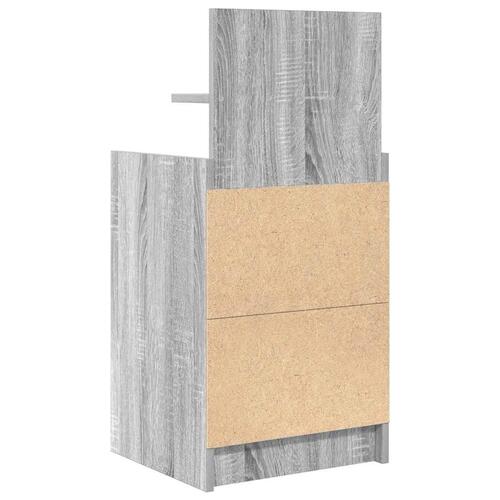 Sengebord med 2 skuffer 38x34x80 cm grå sonoma-eg