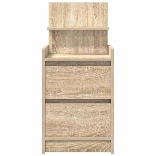 Sengebord med 2 skuffer 38x34x80 cm sonoma-eg