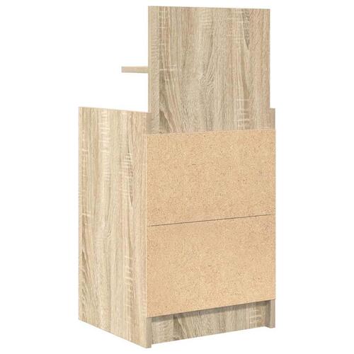 Sengebord med 2 skuffer 38x34x80 cm sonoma-eg