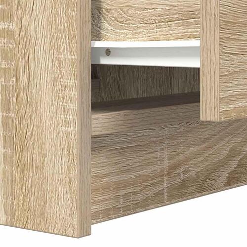 Sengebord med 2 skuffer 38x34x80 cm sonoma-eg