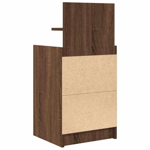 Sengebord med 2 skuffer 38x34x80 cm brun egetræsfarve