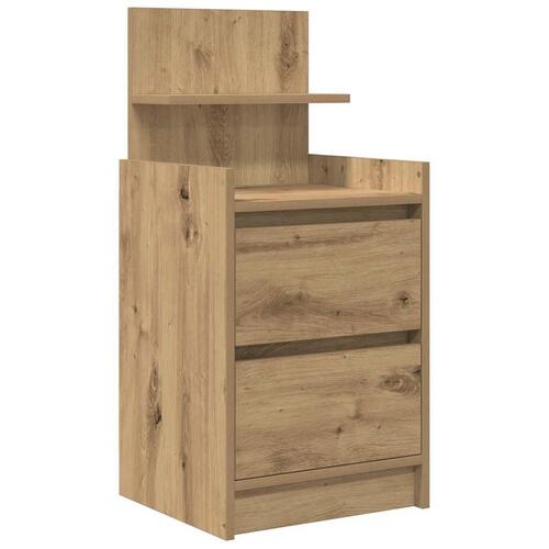 Sengebord med 2 skuffer 38x34x80 cm kunsteg