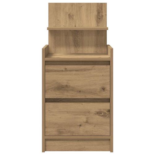 Sengebord med 2 skuffer 38x34x80 cm kunsteg