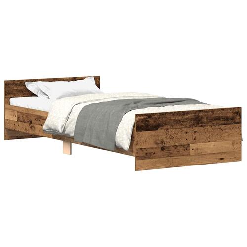 Sengeramme uden madras 90x200cm konstrueret træ antikt træ