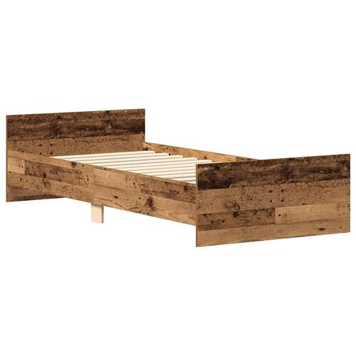 Sengeramme uden madras 90x200cm konstrueret træ antikt træ