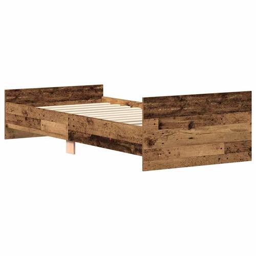 Sengeramme uden madras 90x200cm konstrueret træ antikt træ