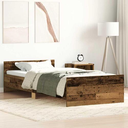 Sengeramme uden madras 100x200cm konstrueret træ antikt træ