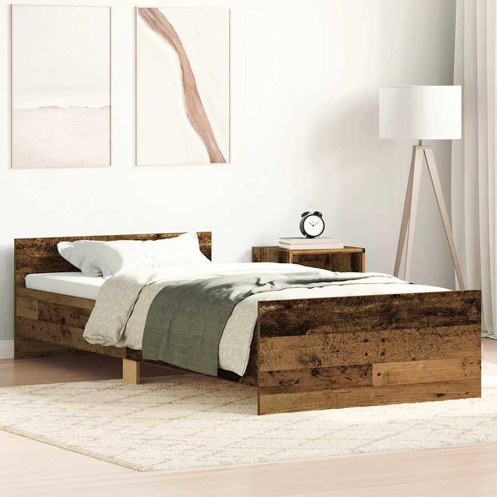 Sengeramme uden madras 100x200cm konstrueret træ antikt træ