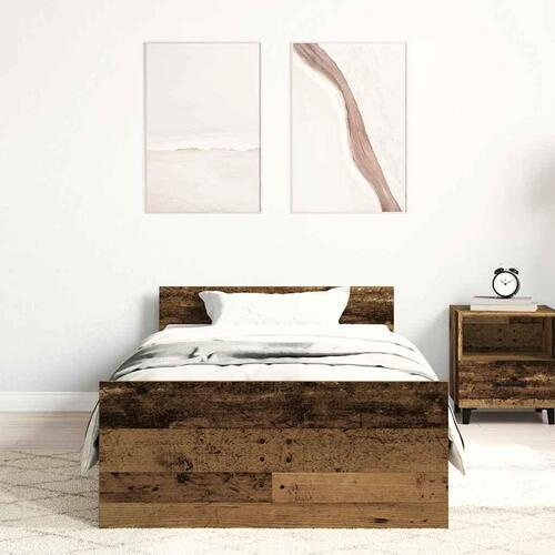 Sengeramme uden madras 100x200cm konstrueret træ antikt træ