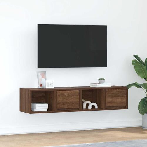 Tv-borde 2 stk. 60x31x25,5 cm konstrueret træ brunt egetræ