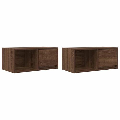 Tv-borde 2 stk. 60x31x25,5 cm konstrueret træ brunt egetræ