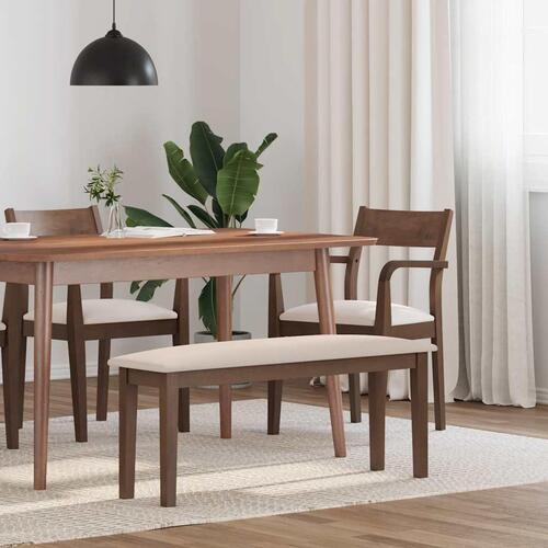 Bænk 110 cm massivt gummitræ brun