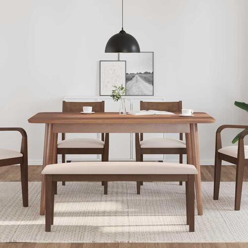 Bænk 110 cm massivt gummitræ brun