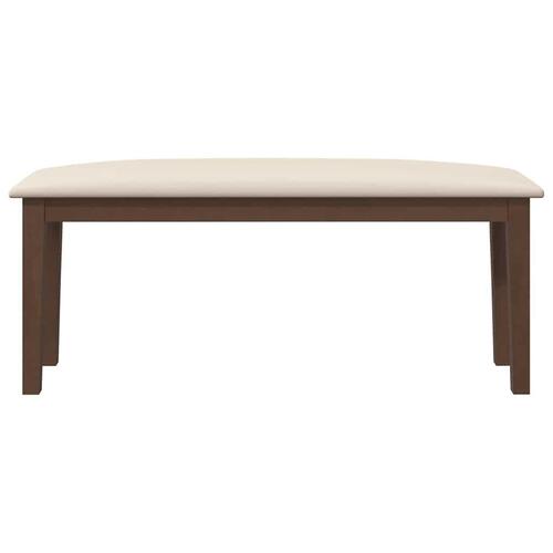 Bænk 110 cm massivt gummitræ brun