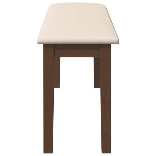 Bænk 110 cm massivt gummitræ brun