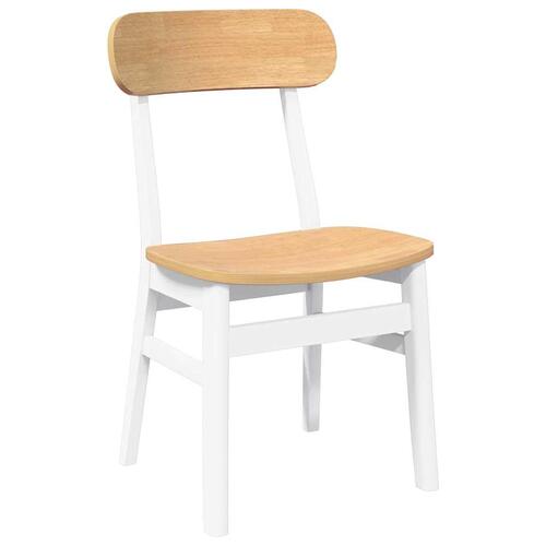 Spisebordsstole 2 stk. massivt gummitræ hvid