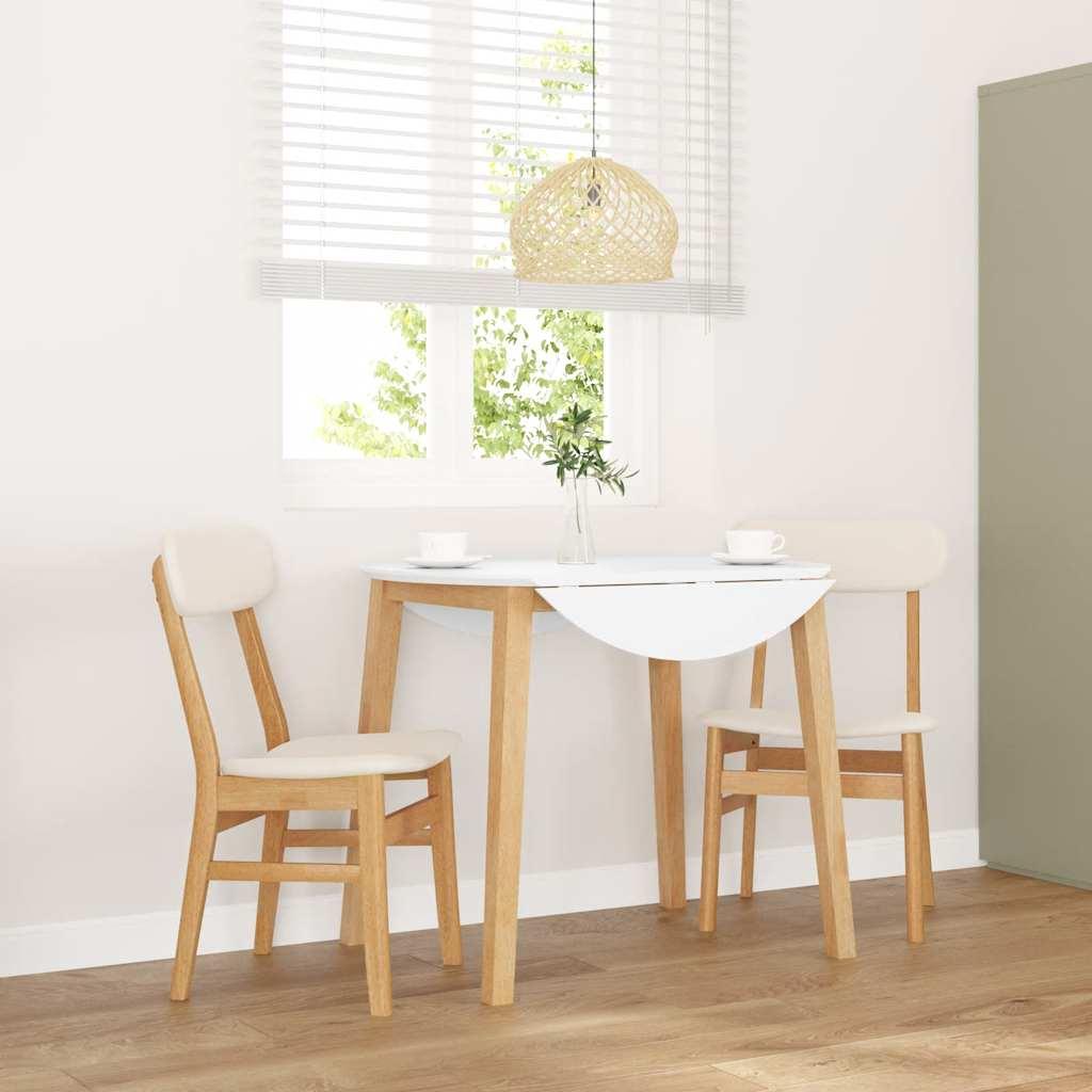 Spisebordsstole med hynder 2 stk. massivt gummitræ billede