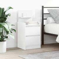 Sengeborde med 2 skuffer 2 stk. 38x34x80 cm hvid