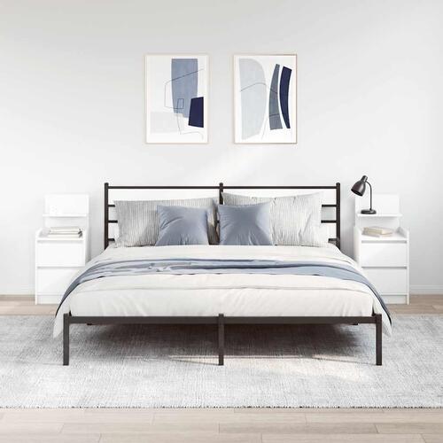 Sengeborde med 2 skuffer 2 stk. 38x34x80 cm hvid