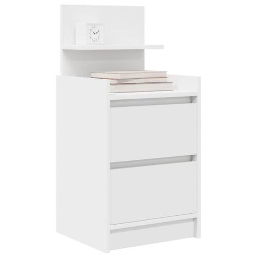 Sengeborde med 2 skuffer 2 stk. 38x34x80 cm hvid