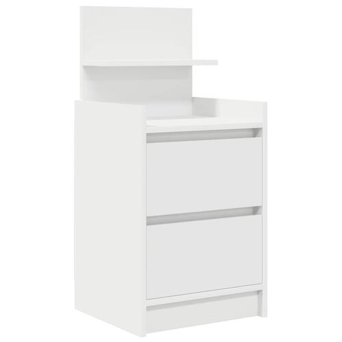 Sengeborde med 2 skuffer 2 stk. 38x34x80 cm hvid