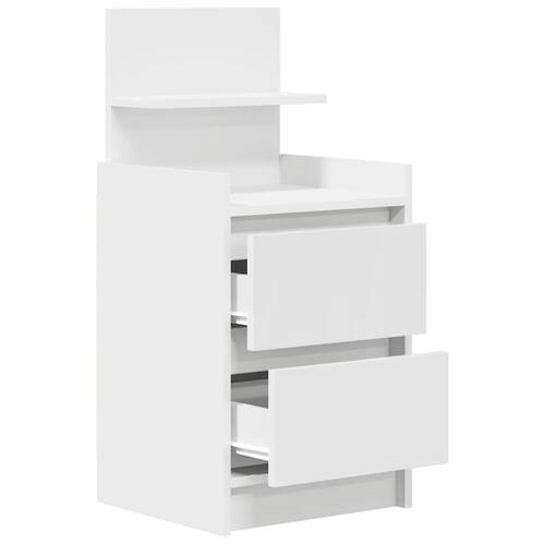 Sengeborde med 2 skuffer 2 stk. 38x34x80 cm hvid