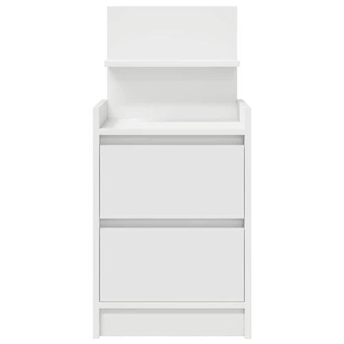 Sengeborde med 2 skuffer 2 stk. 38x34x80 cm hvid