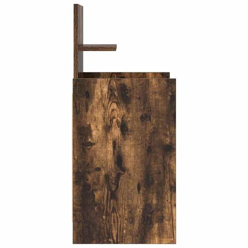 Sengebord med 2 skuffer 38x34x80 cm røget egetræsfarve