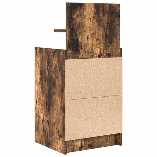 Sengebord med 2 skuffer 38x34x80 cm røget egetræsfarve