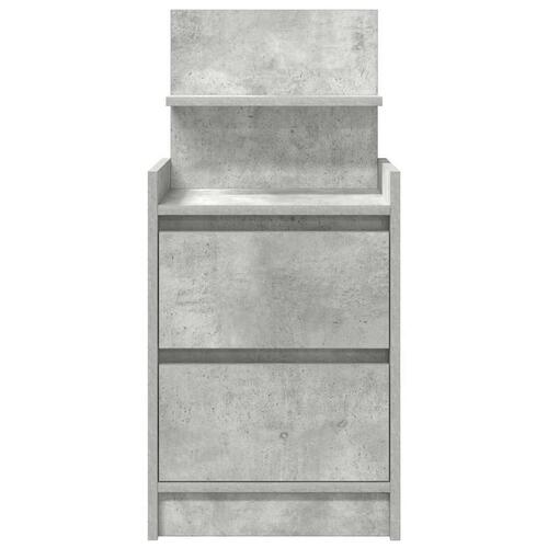 Sengebord med 2 skuffer 38x34x80 cm betongrå