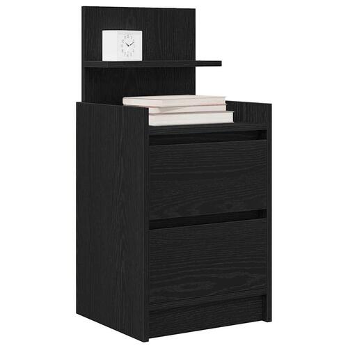 Sengeborde med 2 skuffer 2 stk. 38x34x80 cm sort