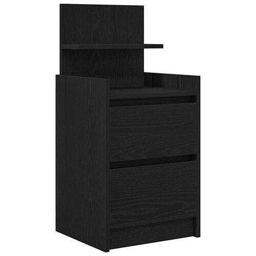 Sengeborde med 2 skuffer 2 stk. 38x34x80 cm sort