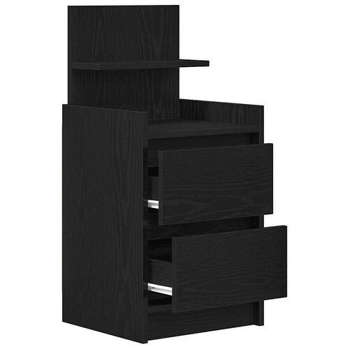 Sengeborde med 2 skuffer 2 stk. 38x34x80 cm sort