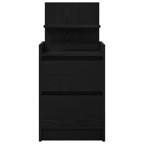 Sengeborde med 2 skuffer 2 stk. 38x34x80 cm sort