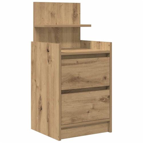 Sengeborde med 2 skuffer 2 stk. 38x34x80 cm egetræsfarve