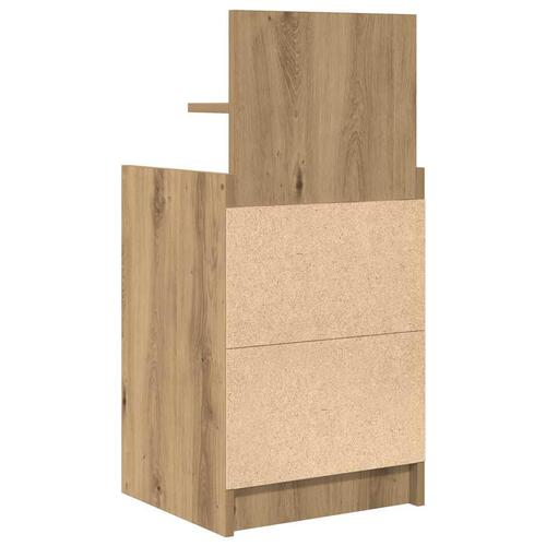 Sengeborde med 2 skuffer 2 stk. 38x34x80 cm egetræsfarve