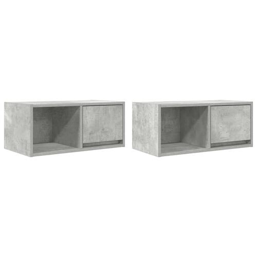 Tv-borde 2 stk. 60x31x25,5 cm konstrueret træ betongrå