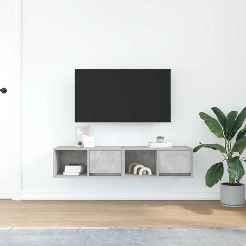 Tv-borde 2 stk. 60x31x25,5 cm konstrueret træ betongrå