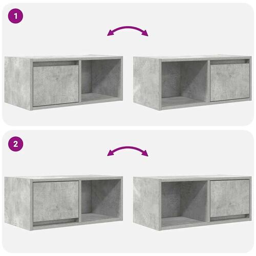 Tv-borde 2 stk. 60x31x25,5 cm konstrueret træ betongrå
