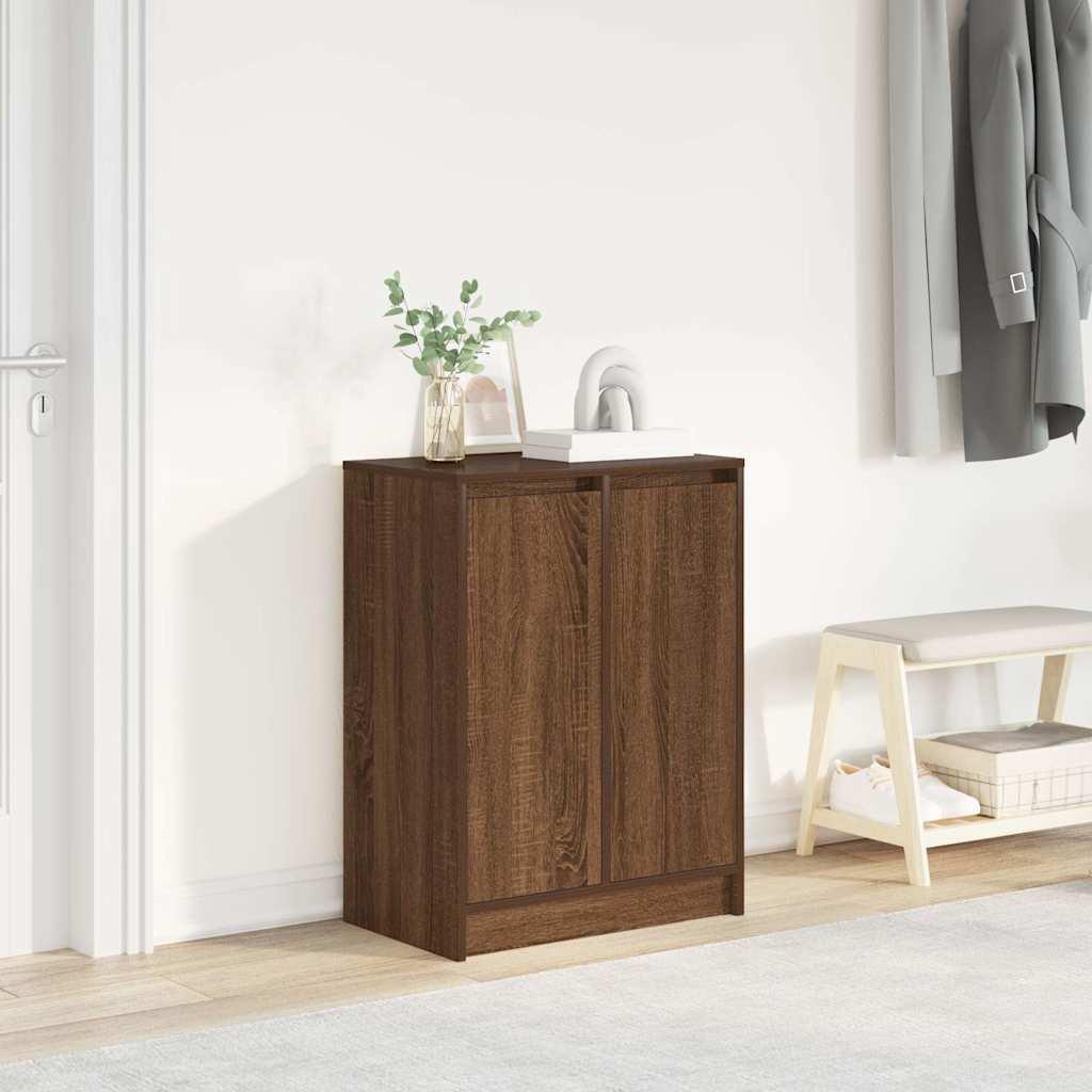 Skoreol 57x34x76 cm konstrueret træ brun egetræsfarve billede