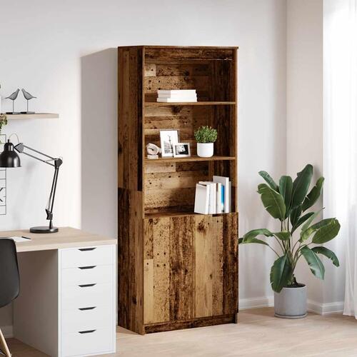 Højskab 70x35x180 cm konstrueret træ gammelt træ-look