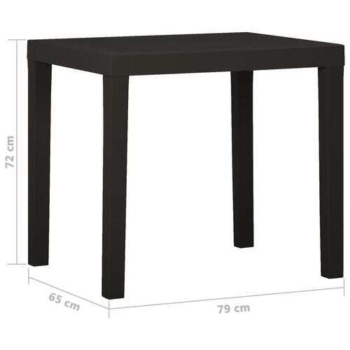 Havebord 79x65x72 cm plastik antracitgrå