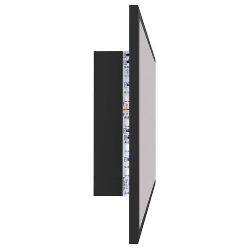 Badeværelsesspejl med LED-lys 90x8,5x37 cm akryl grå