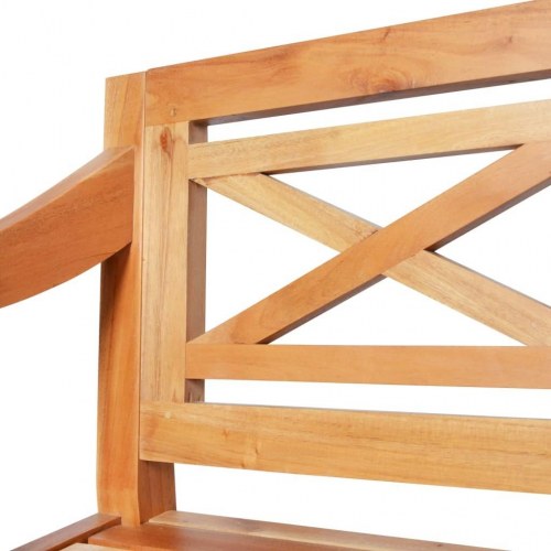 Batavia-bænk 136 cm massivt mahognitræ lysebrun