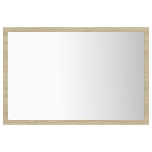 Badeværelsesspejl med LED-lys 60x8,5x37 cm akryl sonoma-eg