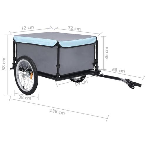 Cykelvogn 65 kg sort og blå