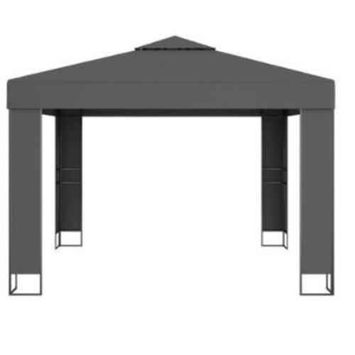 Pavillon med dobbelttag 3x3 m antracitgrå