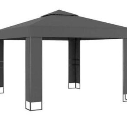 Pavillon med dobbelttag 3x3 m antracitgrå