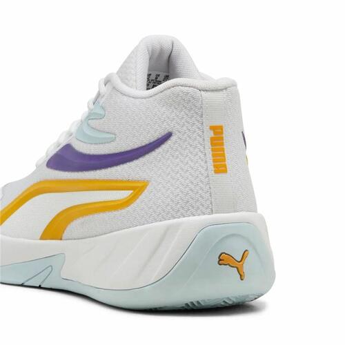 Basketballsko til voksne Puma Court Pro Hvid Gul 43