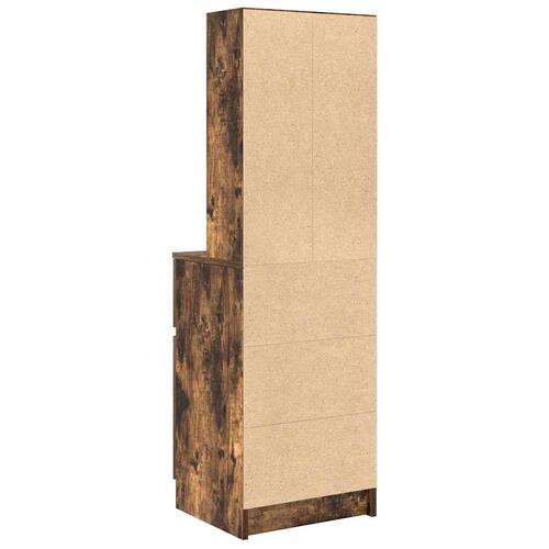 Sengebord 39x35x125 cm konstrueret træ røget egetræsfarve